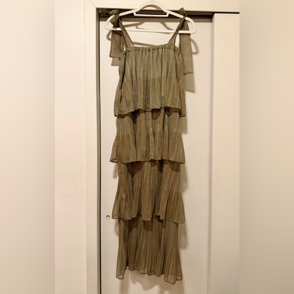 Vintage Tiered Metallic Dress